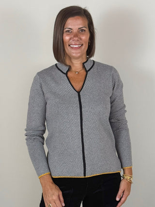 [TRIBAL] Karen Split Neck Sweater