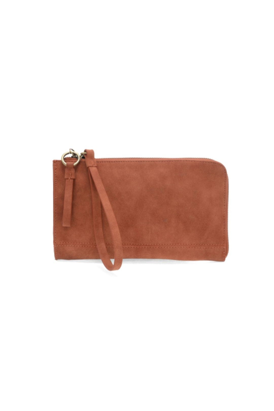 Faux Suede Karina Convertible Wristlet & Wallet - Spice