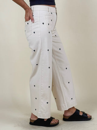 Alicia Embroidered Patch Pocket Twill Pants