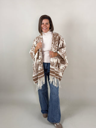Toile Print Wrap - Beige