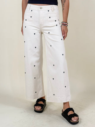 Alicia Embroidered Patch Pocket Twill Pants