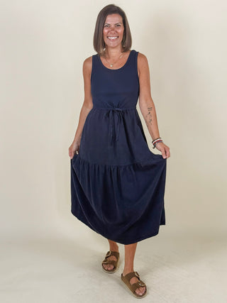 [TRIBAL] Mellie Mix Media Sleeveless Dress