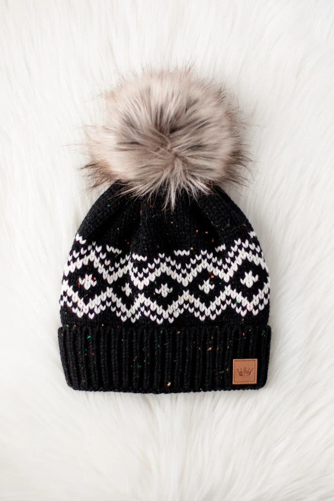 Britanny Patterned Pom Hat