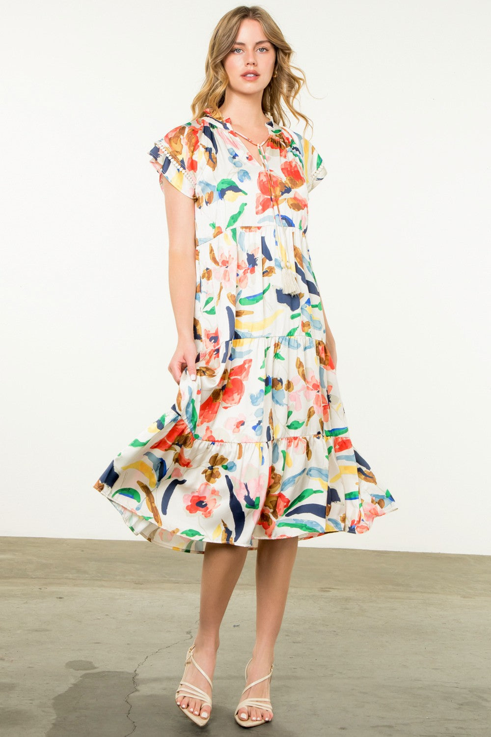 Francine Flutter Sleeve Floral Dress