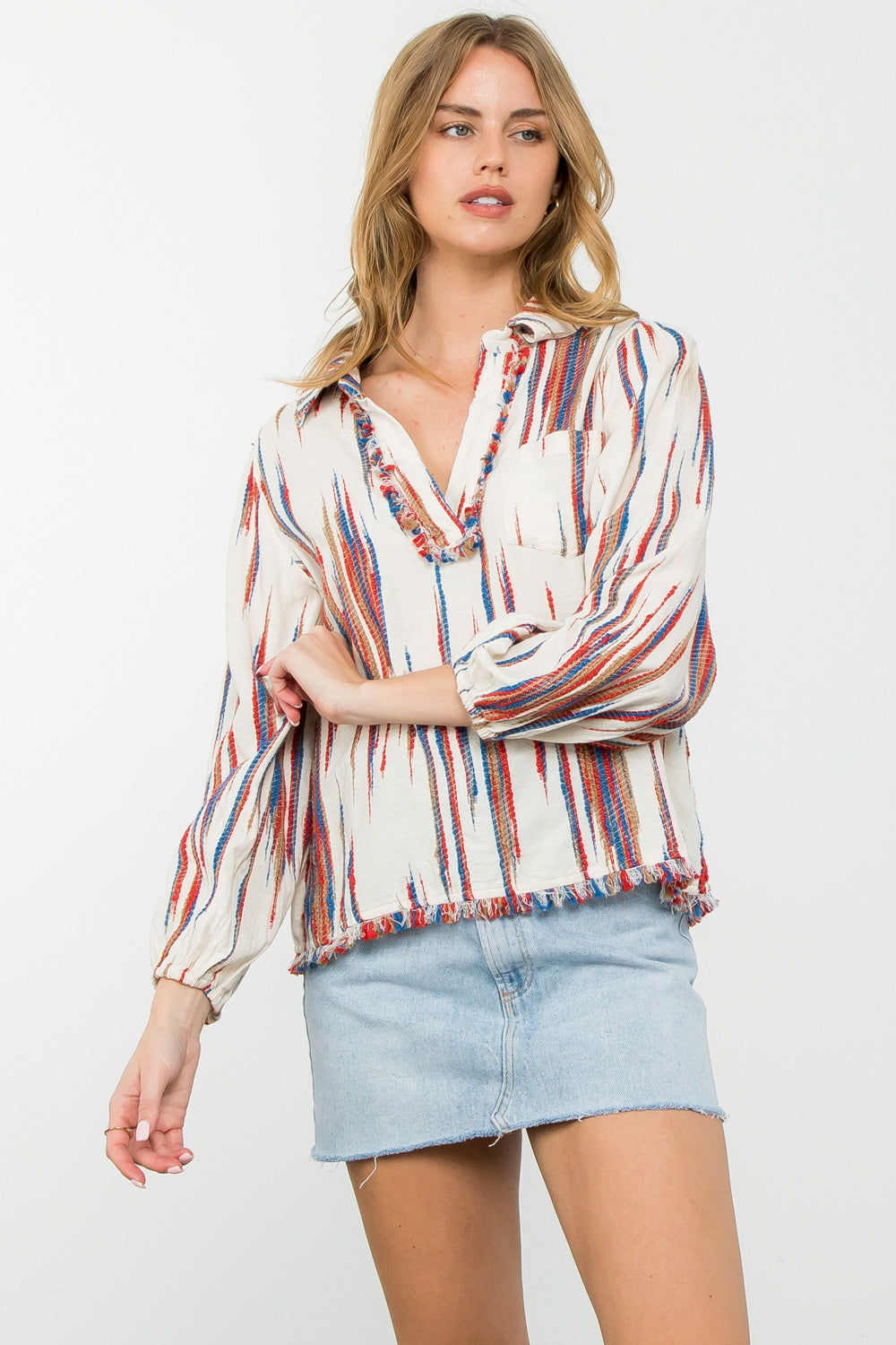 Tia Embroidered Detail Top