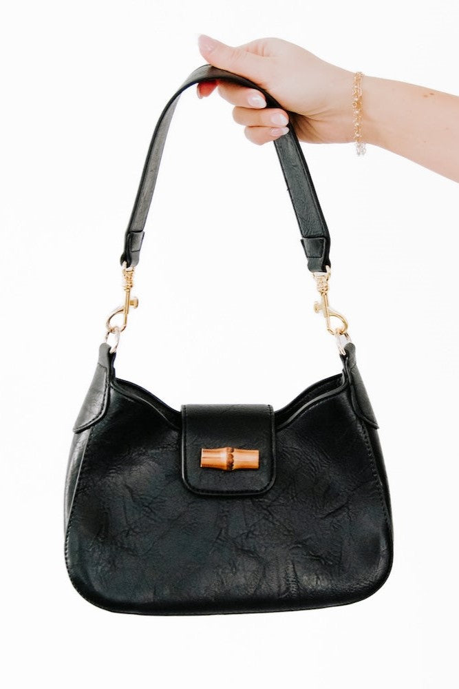 Bamboo Shoulder Bag - Black