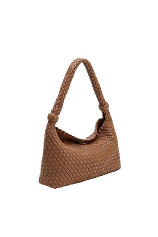 Quinn Recycled Vegan Shoulder Bag - Saddle