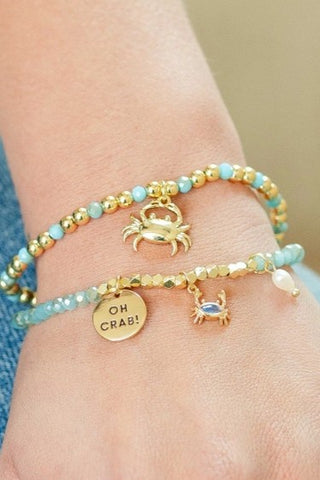 Oh Crab! Blue Crab Stretch Charm Bracelet