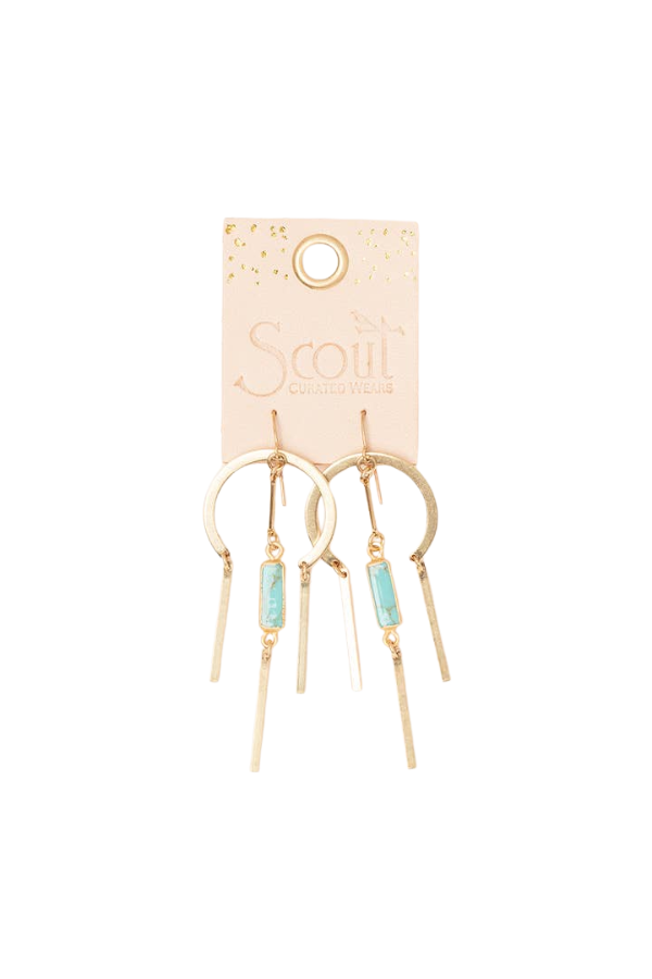 Dream Stone Earrings - Turquoise/Gold