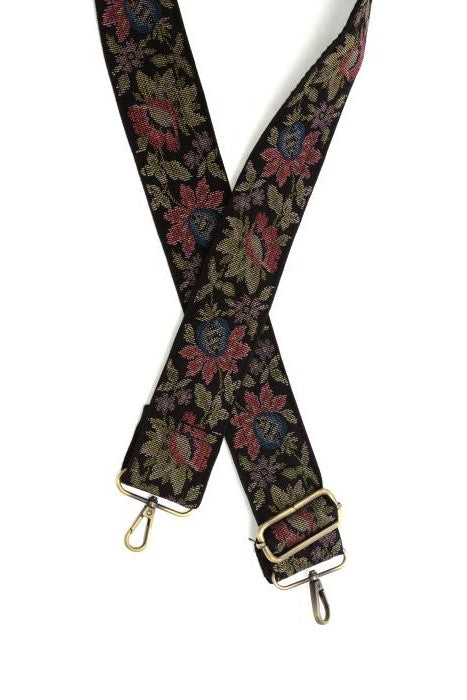 2" Needle Point Floral Vine Guitar Strap - Multi