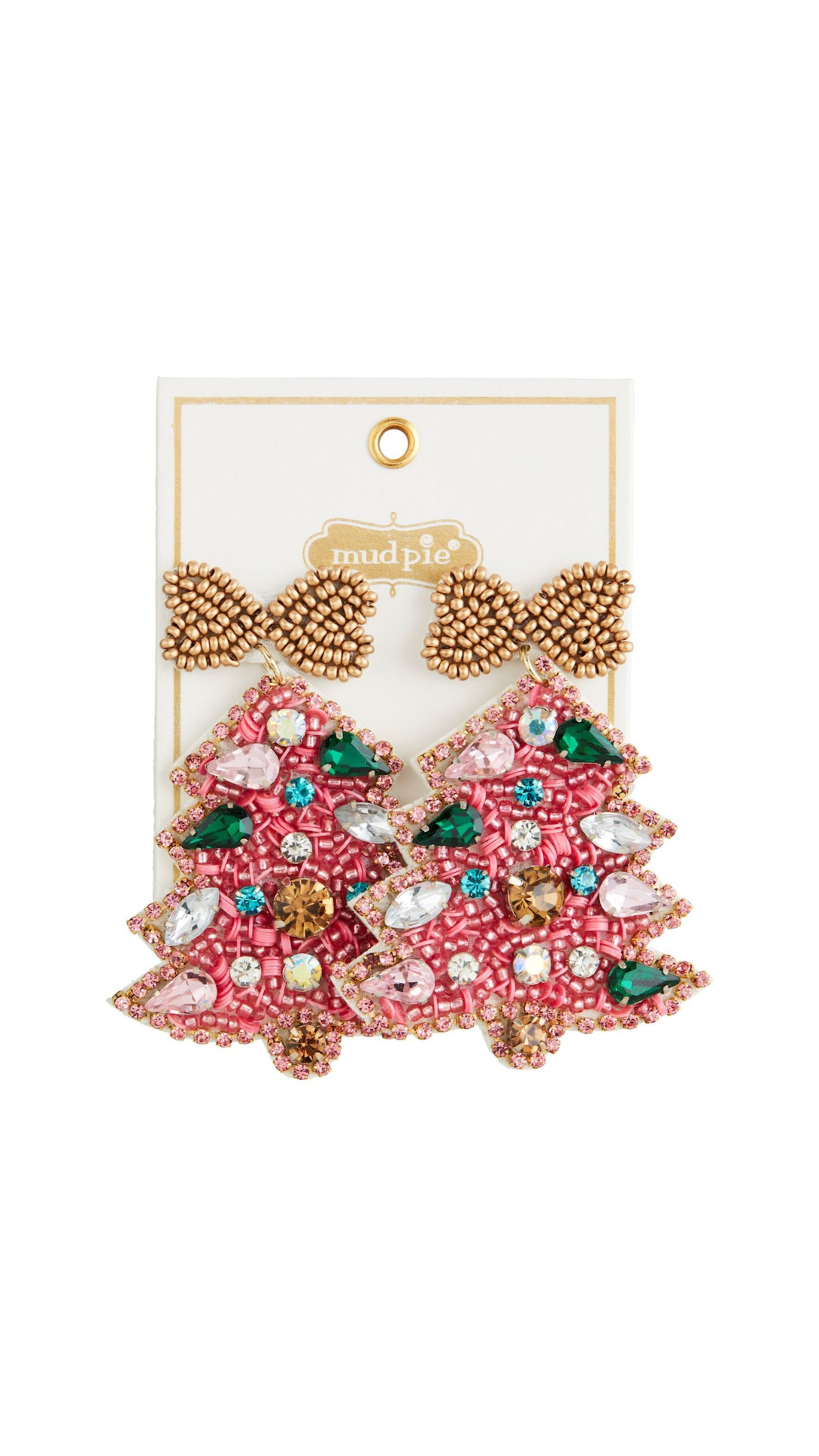 Holiday Beaded Earrings - Tree