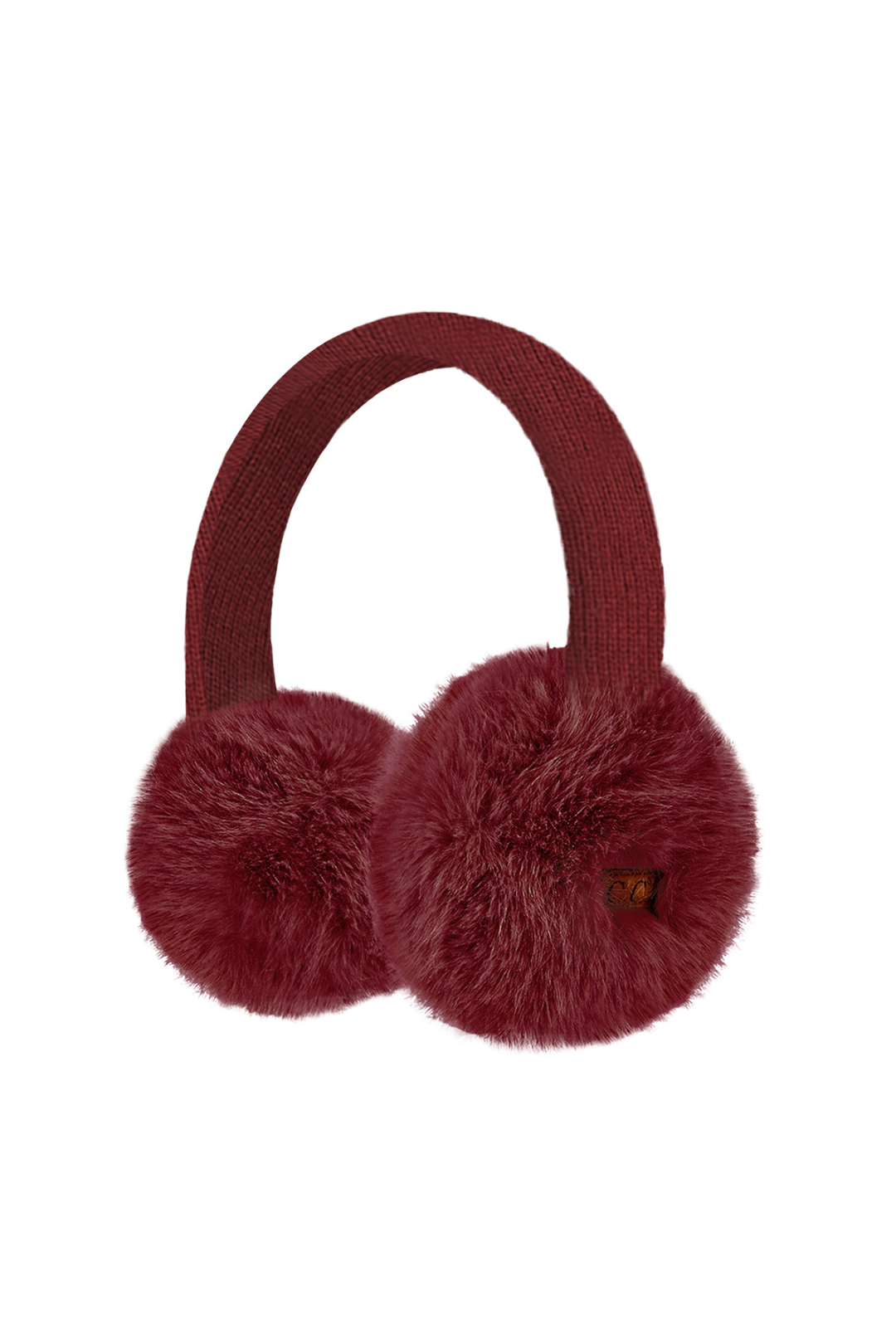 Faux Mink Fur Earmuff - Burgundy