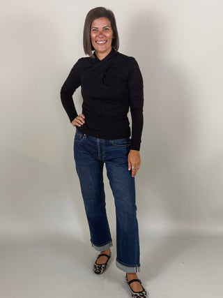 [Liverpool] Wren Wrap Neck Knit Top