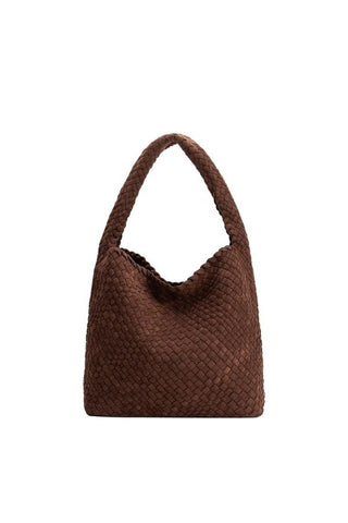 Johanna Suede Vegan Leather Shoulder Bag - Tobacco