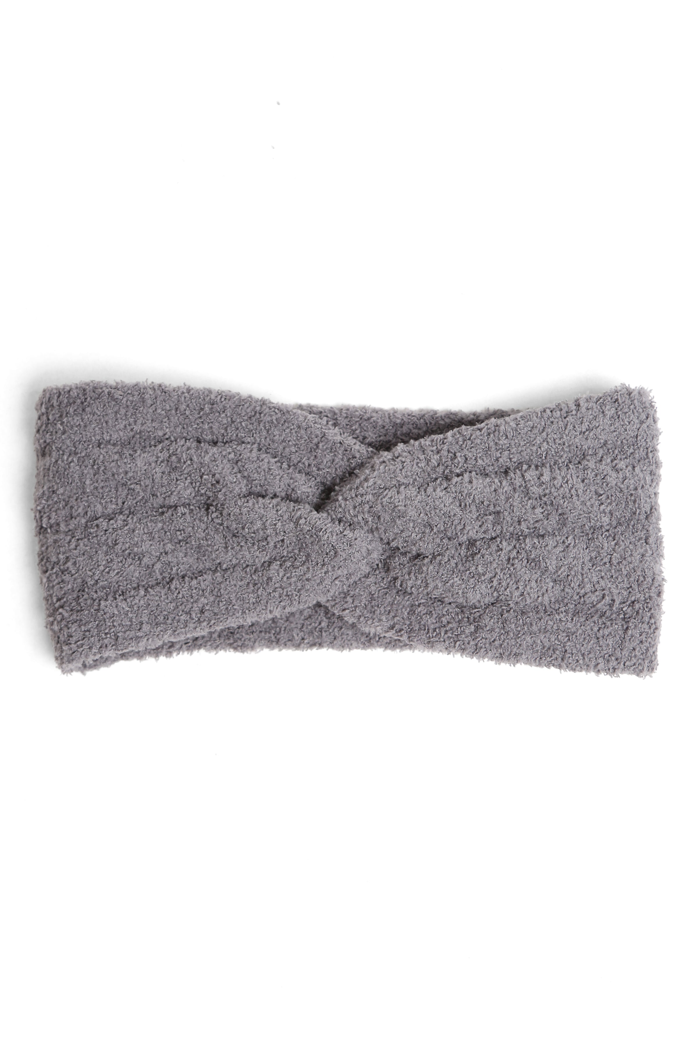 Ribbed Twist Knot Headband - Gray