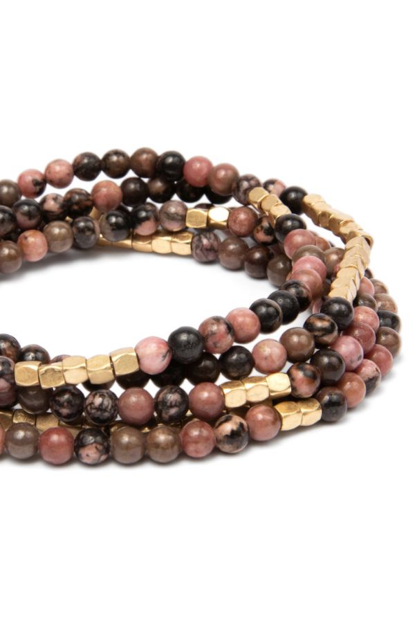 Stone Wrap: Rhodochrosite/Gold - Stone of Love