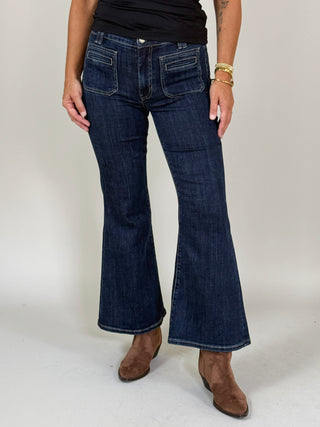 [Liverpool] Hannah Flare Vintage Pocket Jeans, 28" Inseam