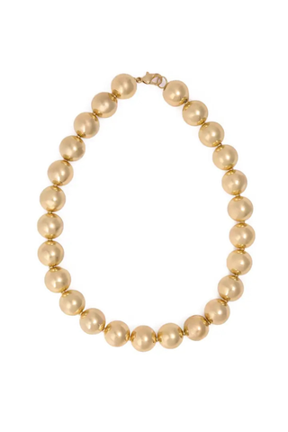 Iris Large Brass Bead Necklace - Gold
