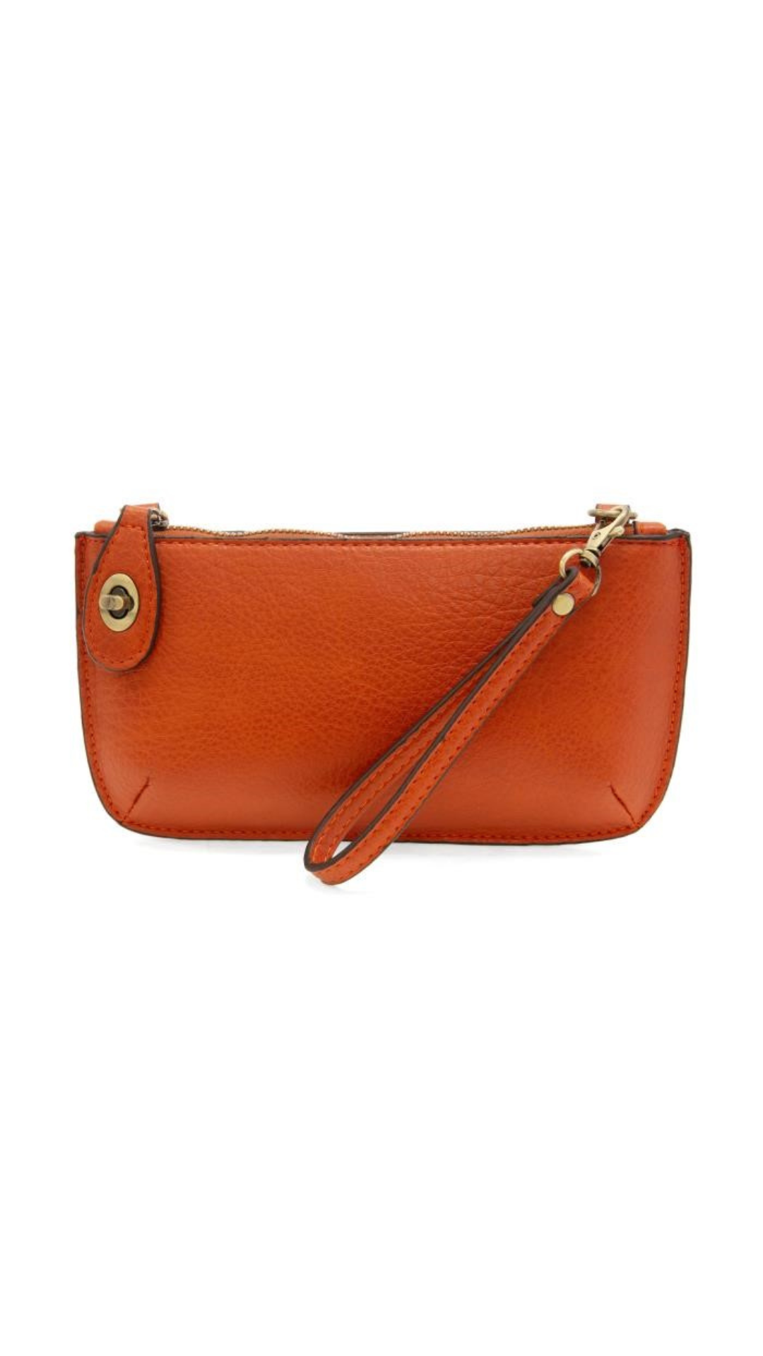 Mini Crossbody Wristlet Clutch - Burnt Orange