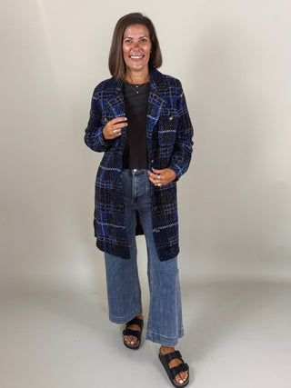 [TRIBAL] Plaid Notch Collar Jacket