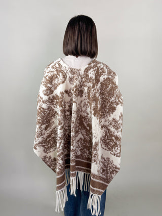 Toile Print Wrap - Beige