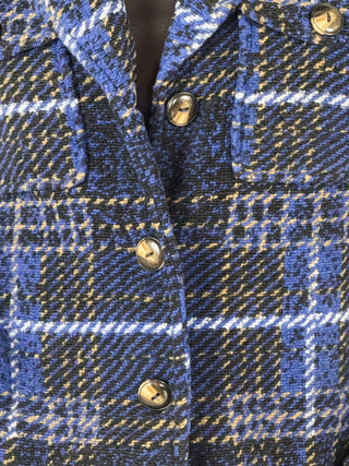 [TRIBAL] Plaid Notch Collar Jacket
