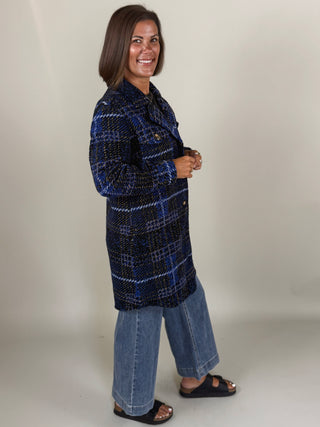 [TRIBAL] Plaid Notch Collar Jacket