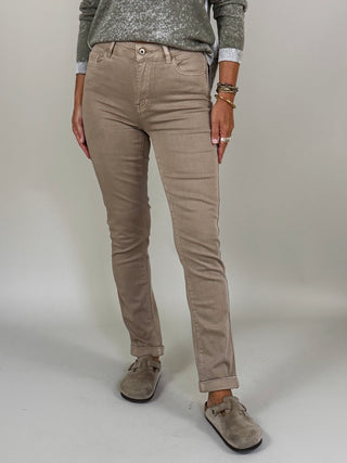 Thea Cuffed Colored Twill Pants