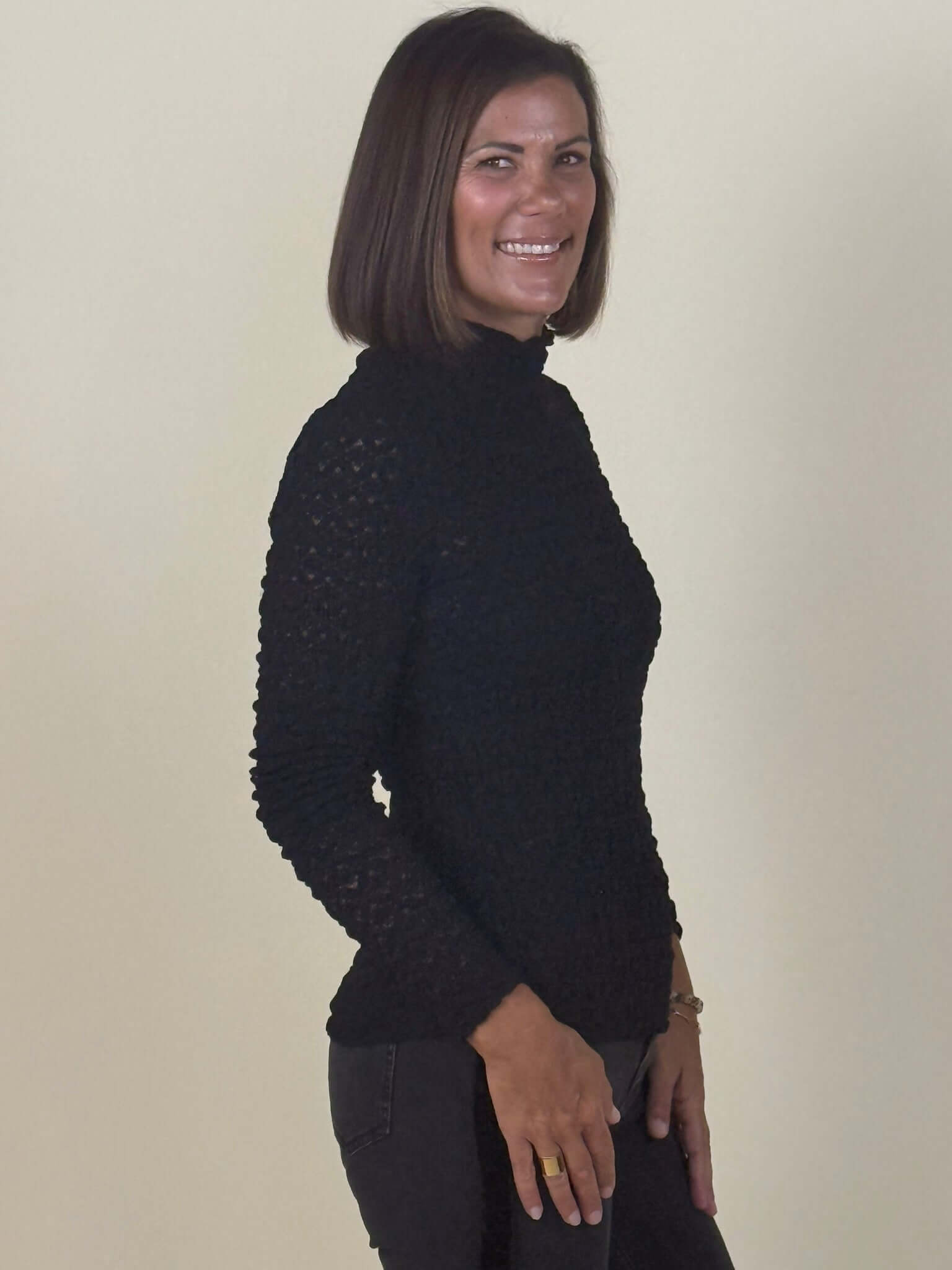 Lina Lace Mock Neck Top