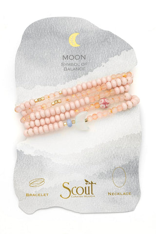 Ceramic Bead Wrap Bracelet/Necklace - Balance/Moon
