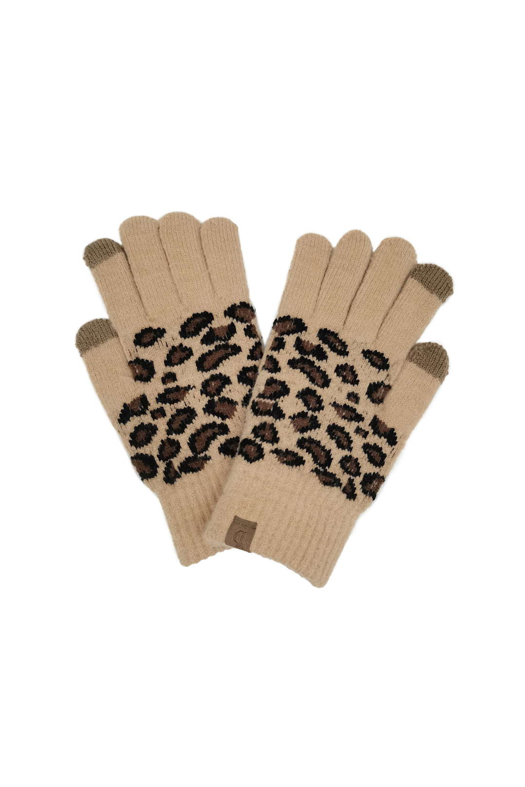 Leopard Touch Gloves - Camel