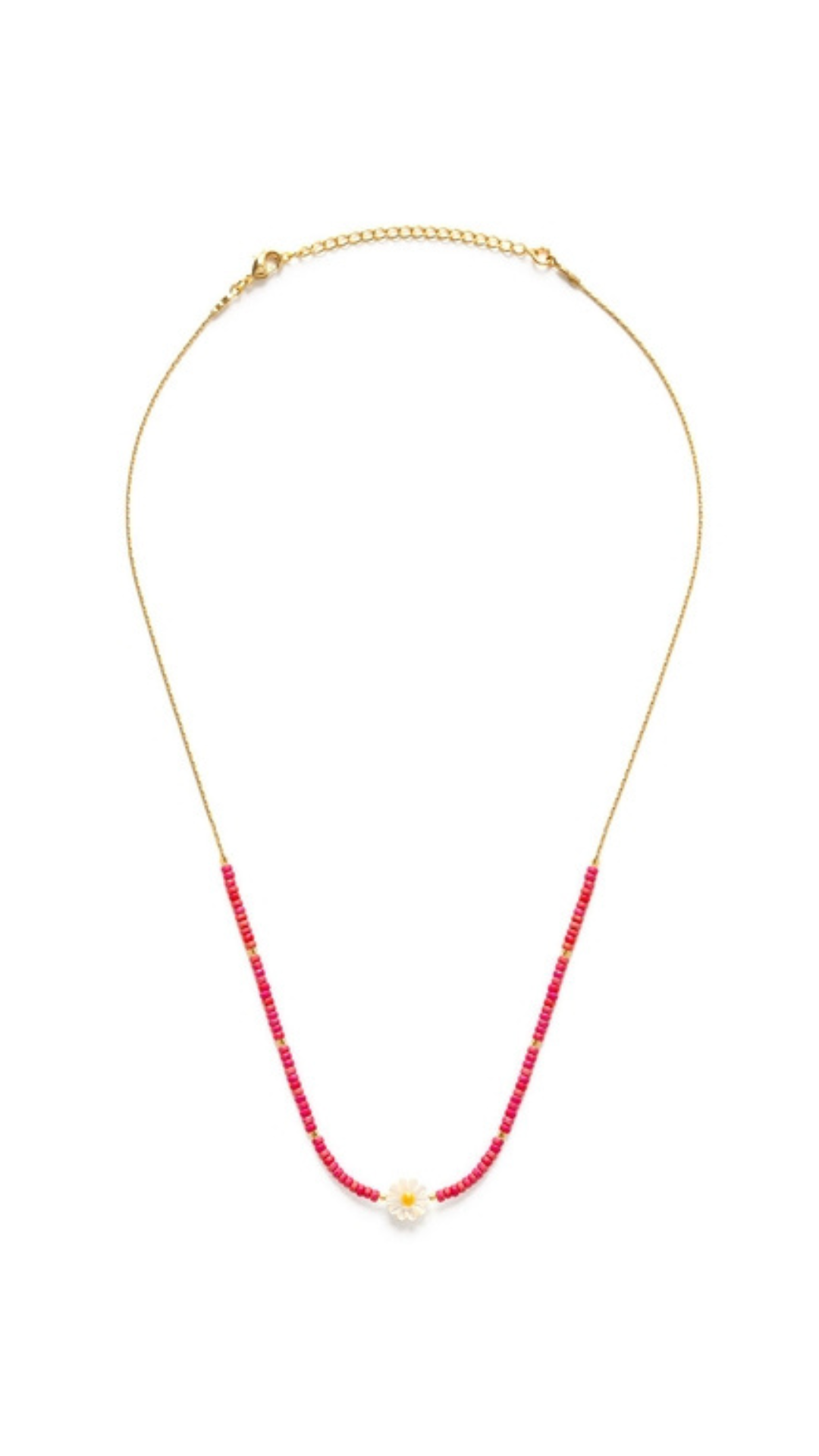 Daisy Miyuki Bead Necklace - Rainbow Coral