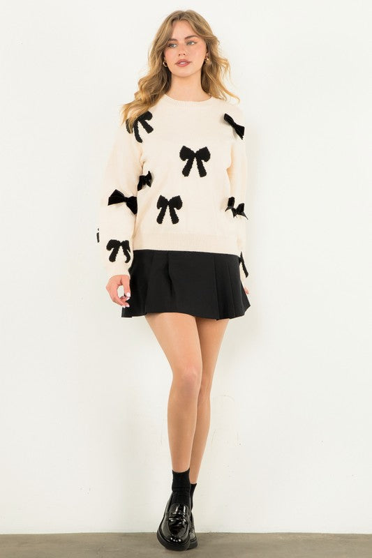 Zoe Bow Print Sweater