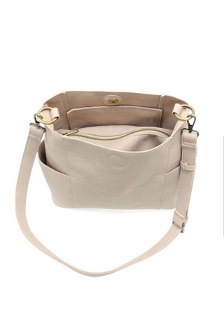 Kayleigh Side Pocket Bucket Bag - Linen