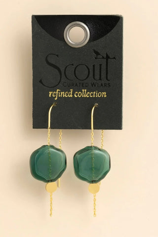 Refined Glass Organic Threader - Teal/Gold
