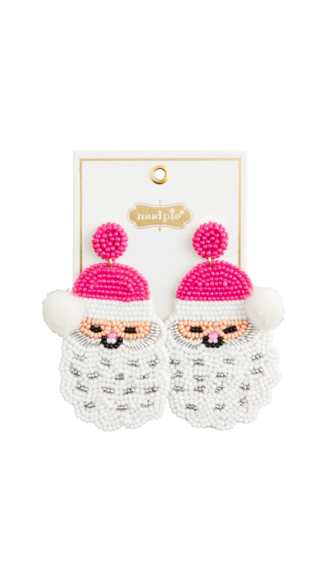 Holiday Beaded Earrings - Santa