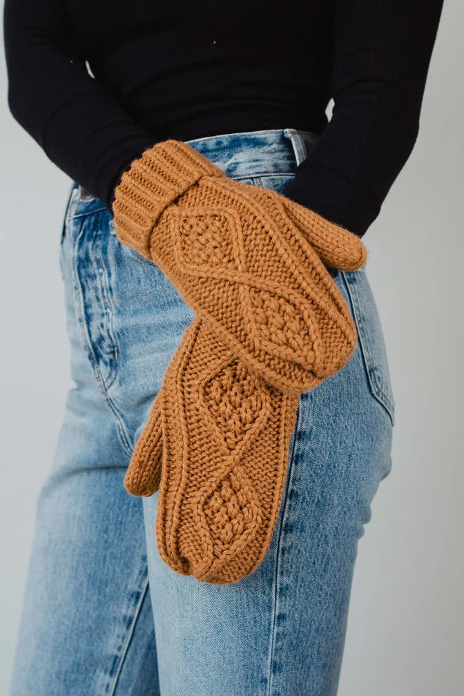 Jennifer Cable Knit Mittens