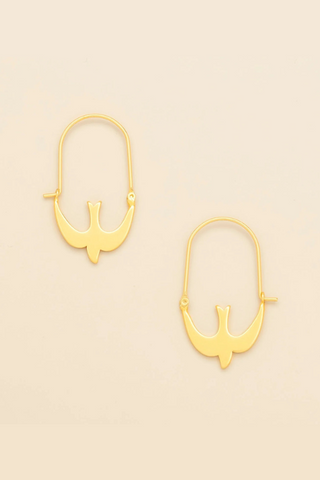 Refined Icon Earrings - Swallow Hoop/Gold