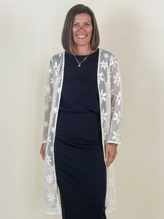 Bethany Embroidered Long Cardigan