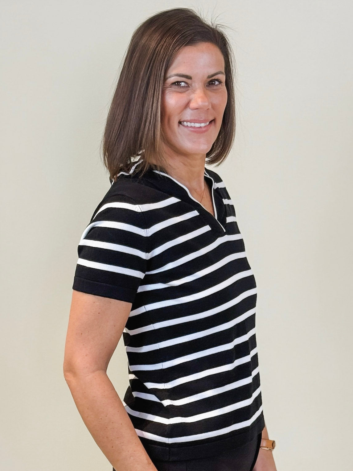 [Liverpool] Charlie Short Sleeve Collared Sweater