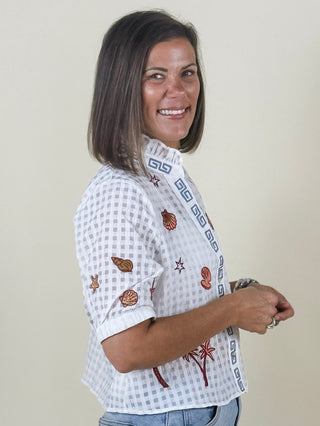 Sallyanne Seashell Embroidery Top
