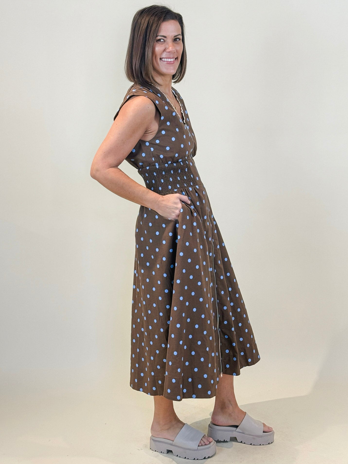 Dottie Polka Dot Midi Dress