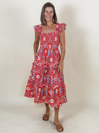 Emy Smocked Midi Dress