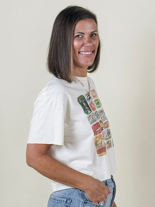 Sardines Graphic Crop Top