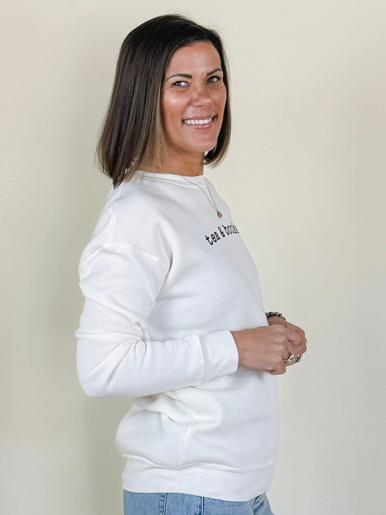 Tea & Books Graphic Sweatshirt