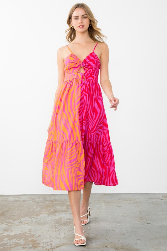 Zoe Colorblock Zebra Dress