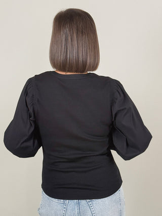 [Liverpool] Elly 3/4 Knit-to-Woven Top