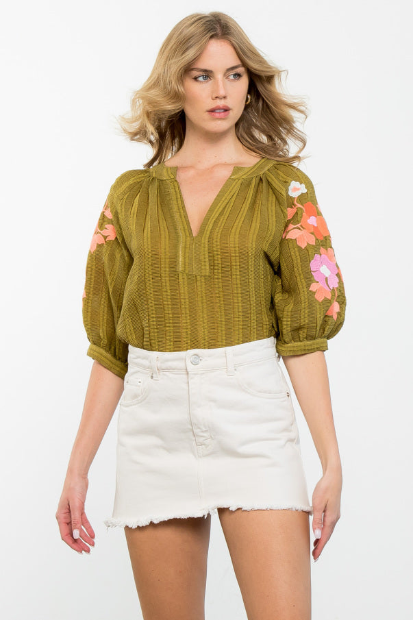Kennedy Embroidered Texture Top