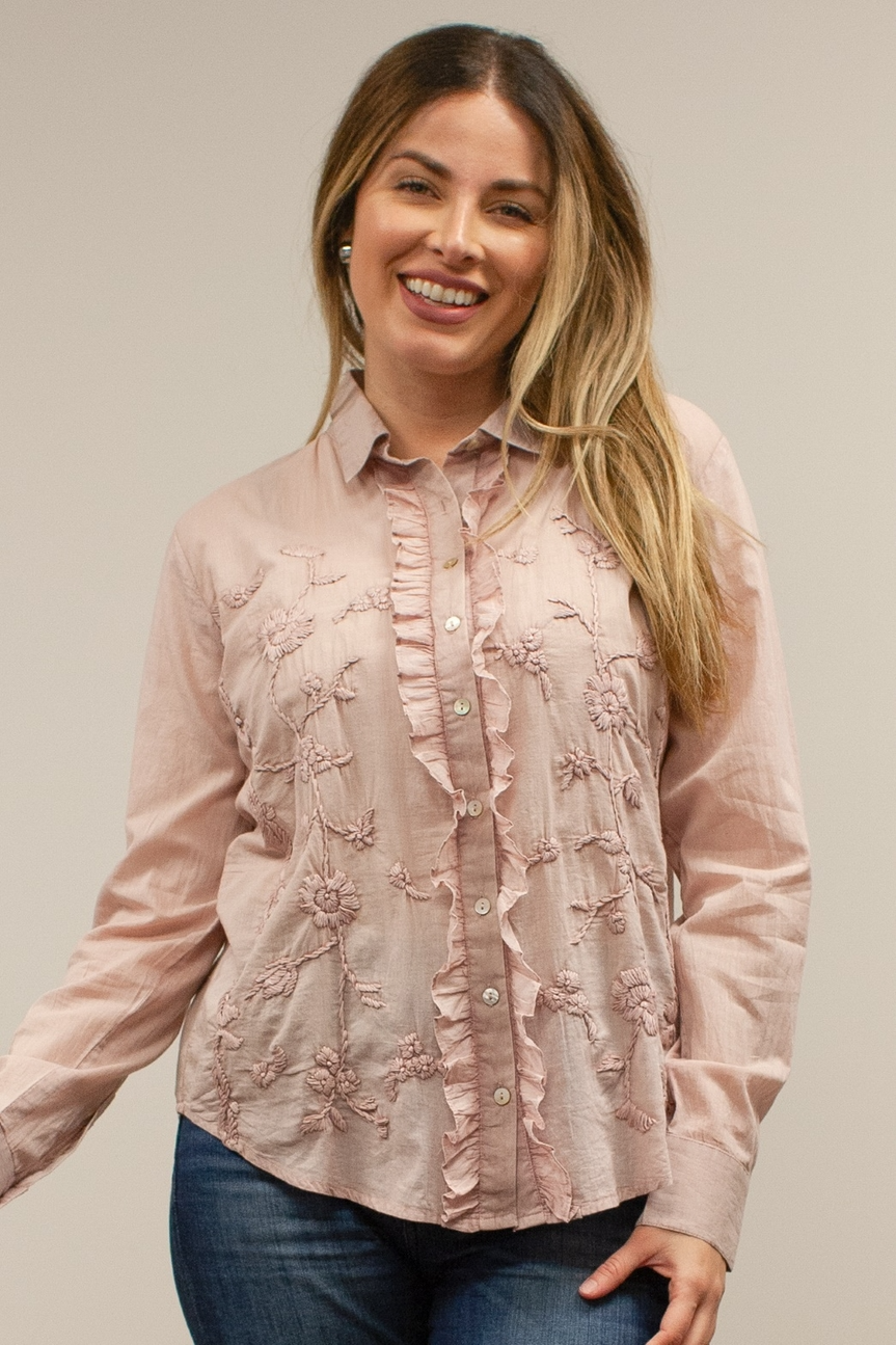 Anora Ruffled Button Down Shirt