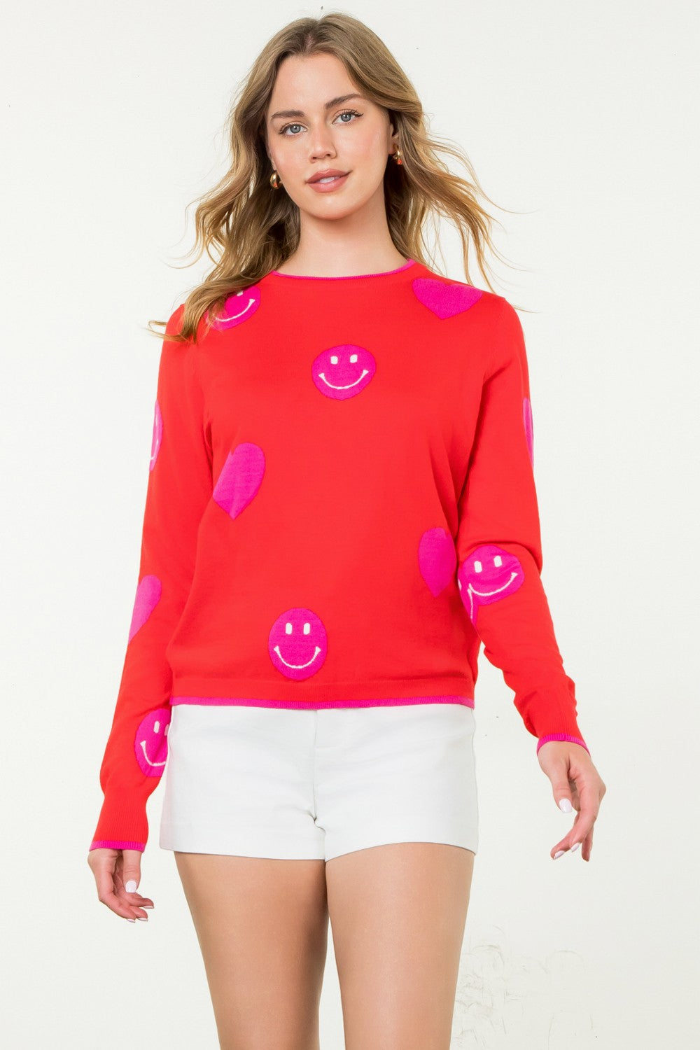 Smiley Face Heart Sweater